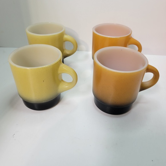 Anchor Hocking Fire King Mugs Set of 4 Ombre Fade Coffee‎ Tea Cups - Picture 1 of 4